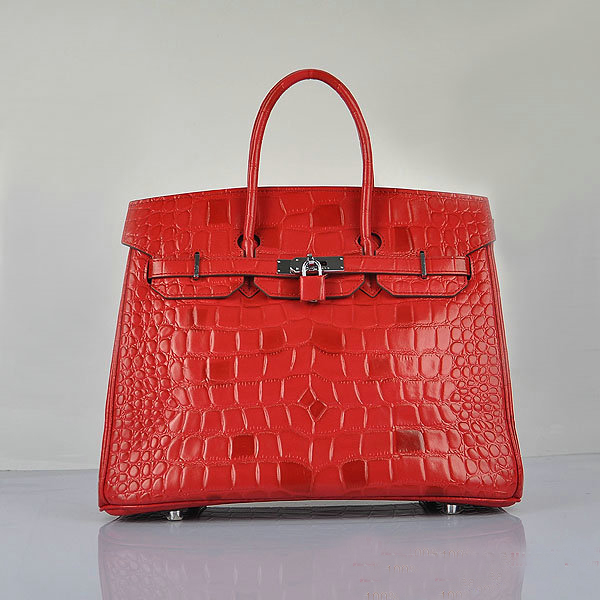 H6089 Hermes Birkin 35CM Borsa Croco in pelle H6089 rosso